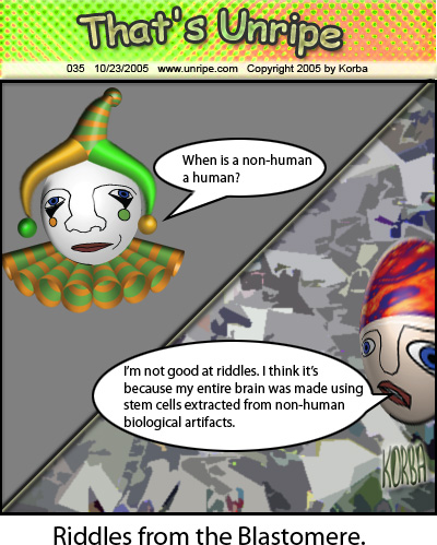 cartoon 35, riddles from the blastomere
